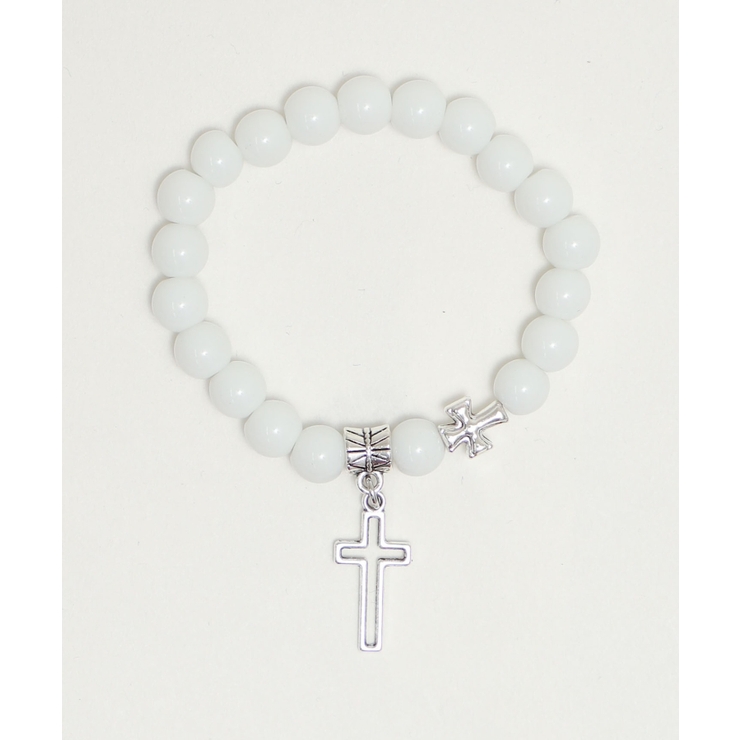 ホワイト | Lクロスモチーフビーズブレス | WEGO【WOMEN】