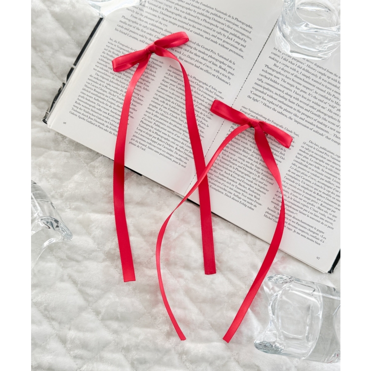 レッド | L2Pロングナローリボンクリップ | WEGO【WOMEN】