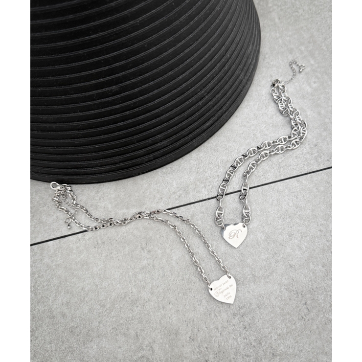 Lヘビーチェーンハートモチーフネックレス | WEGO【WOMEN】 | 詳細画像2 
