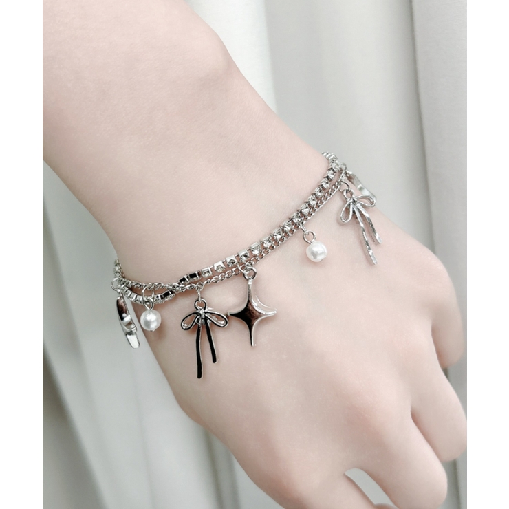 柄2 | Lビジューレイヤードジャラブレス | WEGO【WOMEN】