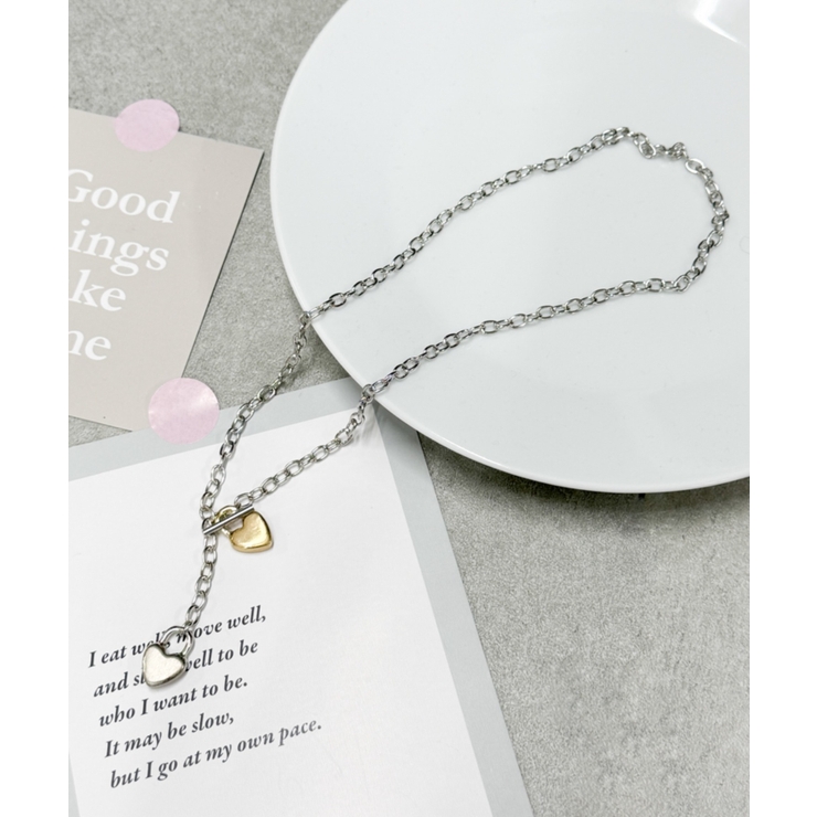 Lダブルパドロックハートネックレス | WEGO【WOMEN】 | 詳細画像1 