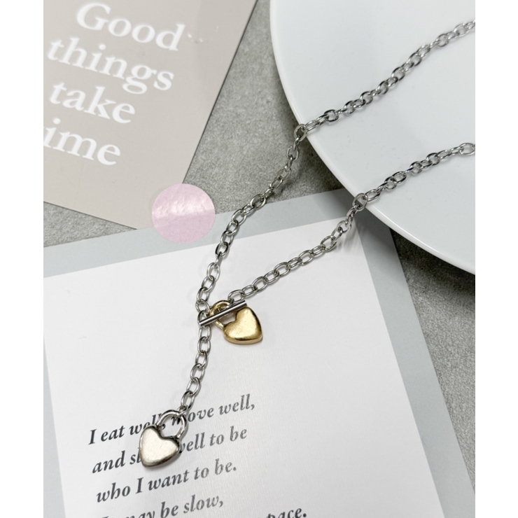 Lダブルパドロックハートネックレス | WEGO【WOMEN】 | 詳細画像3 