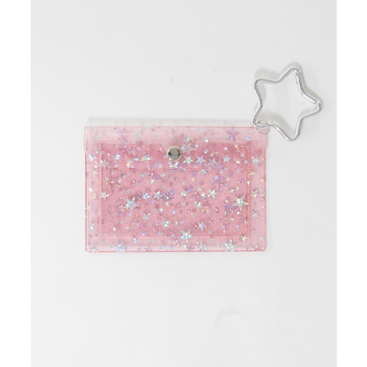 ライトピンク(ピンク) | ラメスタークリアカードポーチ | WEGO【WOMEN】