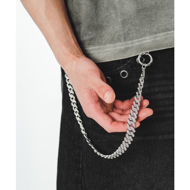 Mラインストーンキューバンウォレットチェーン | WEGO【MEN】 | 詳細画像7 