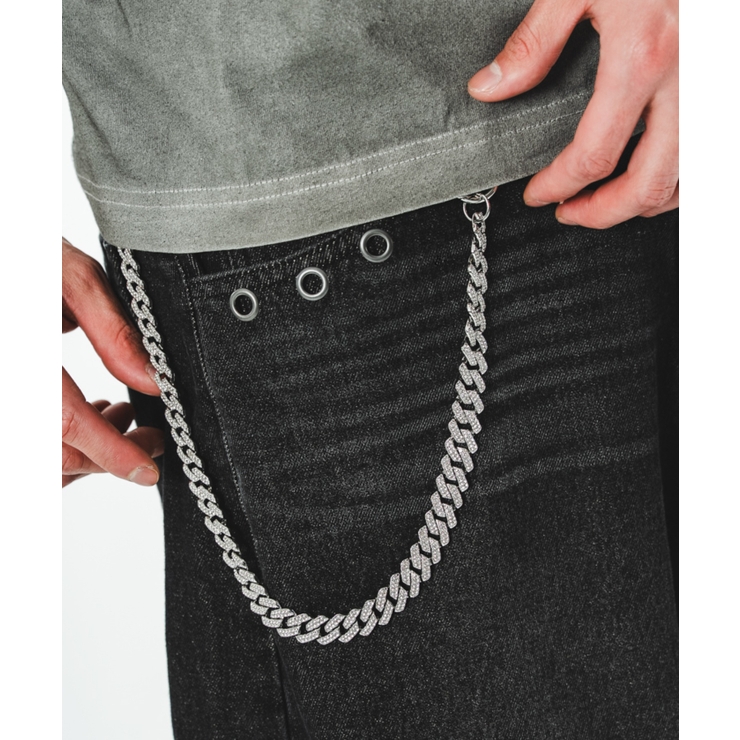 Mラインストーンキューバンウォレットチェーン | WEGO【MEN】 | 詳細画像8 