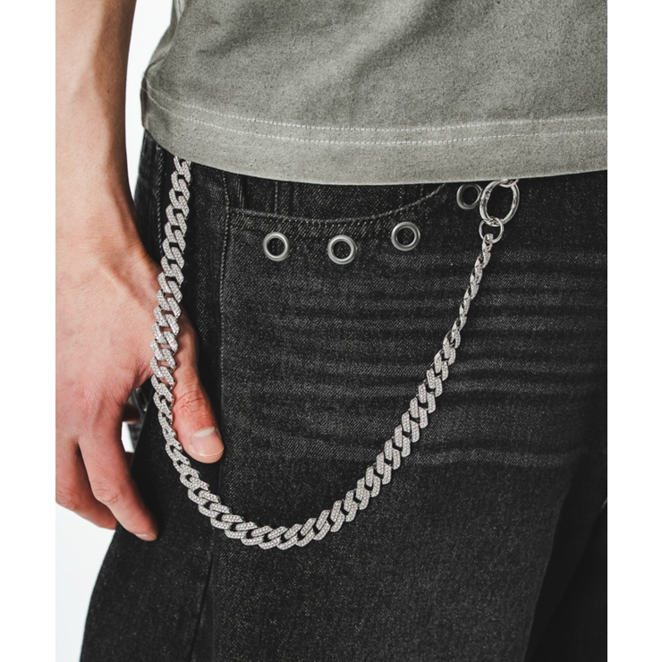 Mラインストーンキューバンウォレットチェーン | WEGO【MEN】 | 詳細画像9 