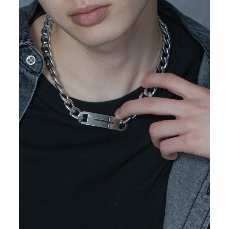 Mクロスプレートネックレス | WEGO【MEN】 | 詳細画像2 