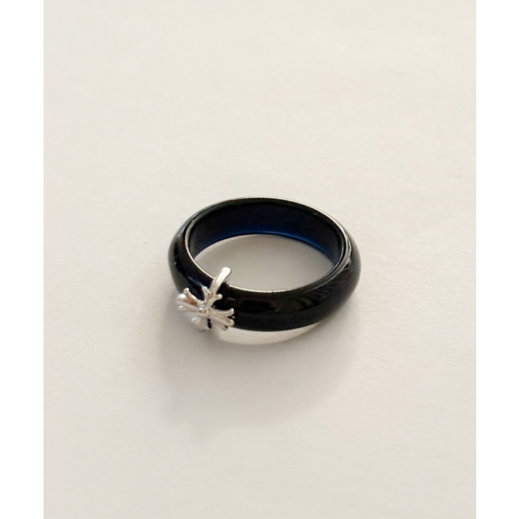 ブラック | Lクロスモチーフアクリルリング | WEGO【WOMEN】