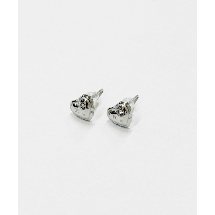 シルバー | Lハートモチーフステンレスピアス | WEGO【WOMEN】