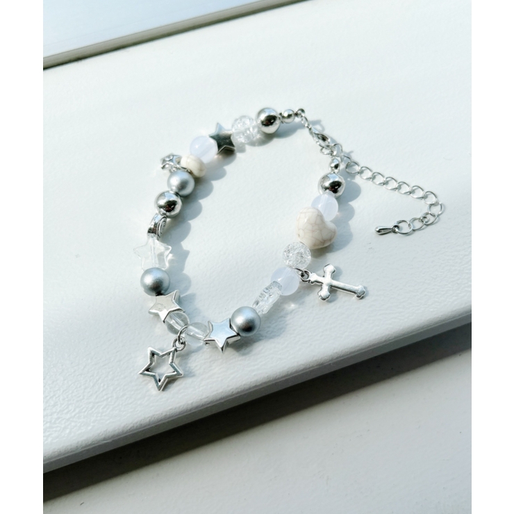 ホワイト | LモチーフMIXビーズブレス | WEGO【WOMEN】