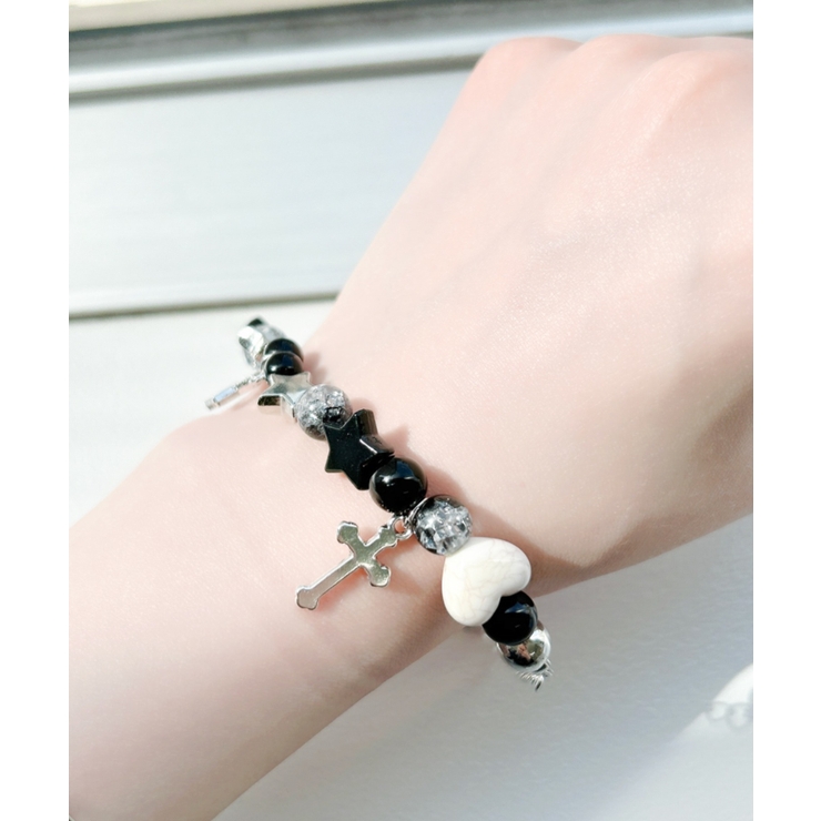 ブラック | LモチーフMIXビーズブレス | WEGO【WOMEN】