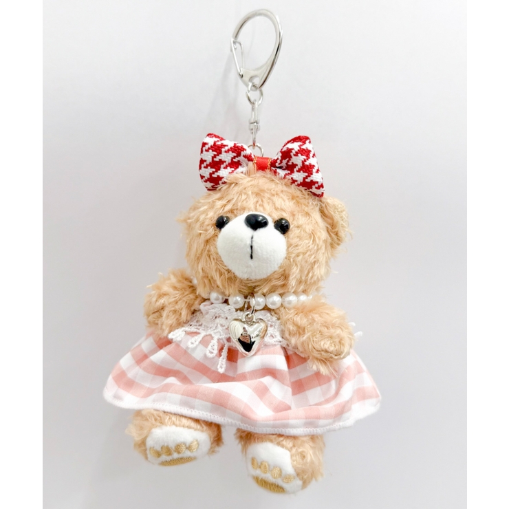 ギンガムリボンベアぬいぐるみキーホルダー | WEGO【WOMEN】 | 詳細画像1 