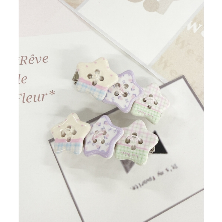 柄2 | L2Pモチーフボタンヘアクリップ | WEGO【WOMEN】