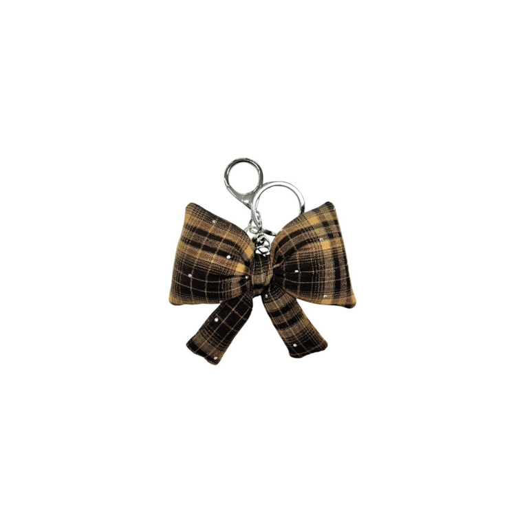 ブラウン | チェックリボンキーホルダー | WEGO【WOMEN】