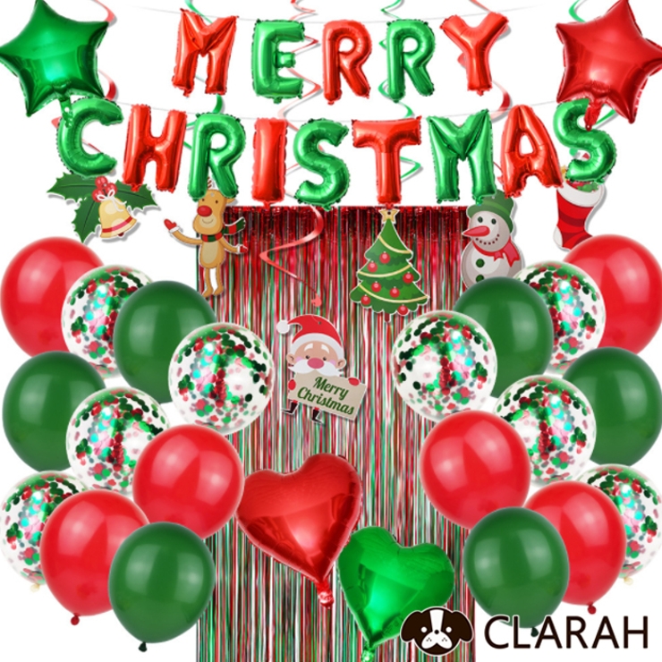 クリスマス X'mas バルーン 風船 ガーランド パーティ セット[品番