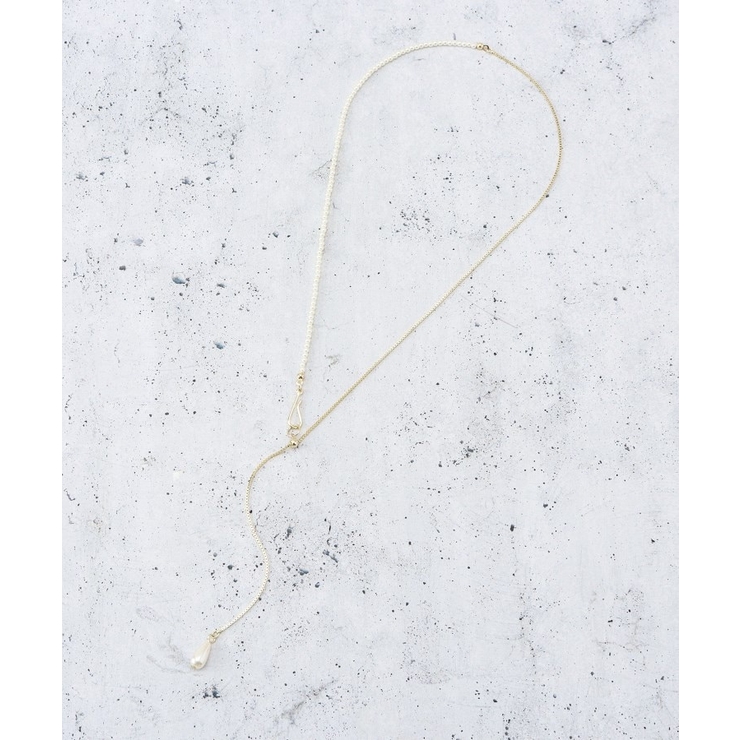 ゴールド(007) | 華奢パール調Y字ネックレス | THE SHOP TK