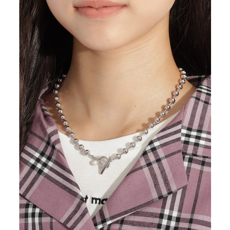 【ニコラ掲載商品】BIGボールチェーンネックレス | PINK-latte | 詳細画像3 