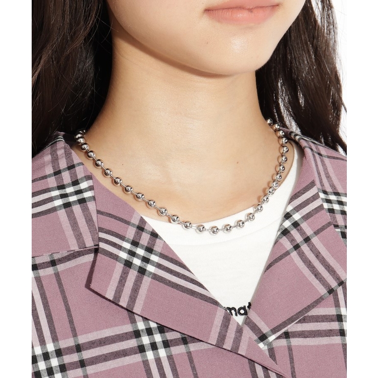 【ニコラ掲載商品】BIGボールチェーンネックレス | PINK-latte | 詳細画像4 