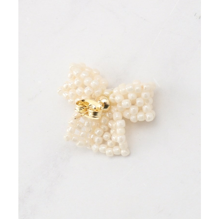 パール調リボンモチーフピアス | Couture brooch | 詳細画像4 