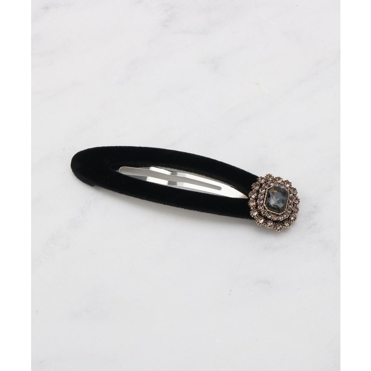 ビジューデザインベロアヘアクリップ | Couture brooch | 詳細画像1 