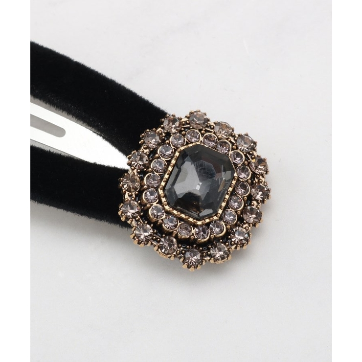 ビジューデザインベロアヘアクリップ | Couture brooch | 詳細画像3 