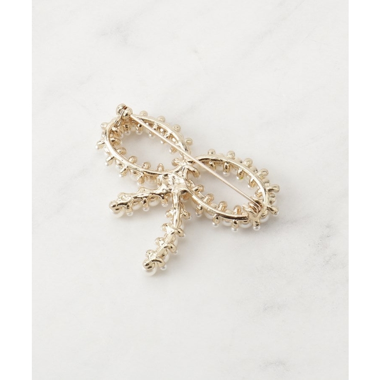 パール調リボンモチーフブローチ | Couture brooch | 詳細画像2 