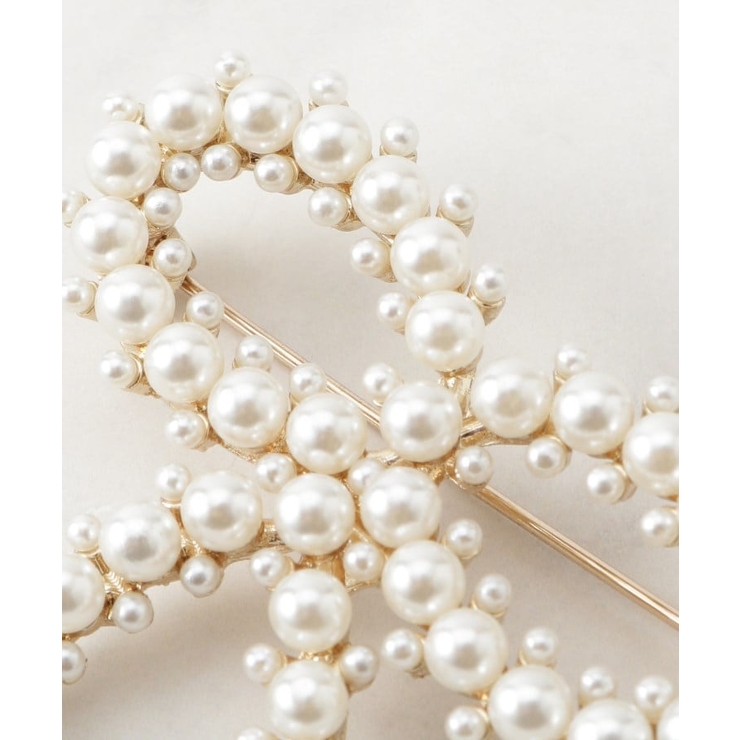 パール調リボンモチーフブローチ | Couture brooch | 詳細画像3 