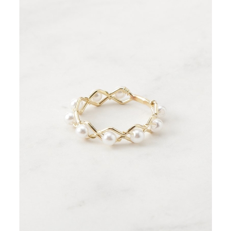 ゴールド(007) | プチパール調ゴールドリング | Couture brooch