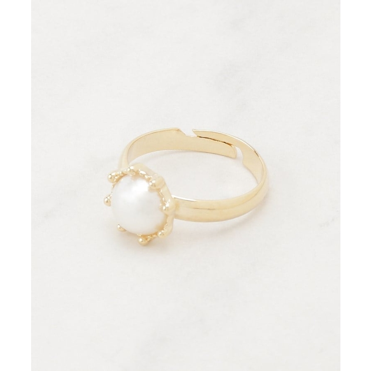 ゴールド(007) | パール調モチーフリング | Couture brooch