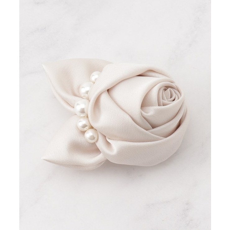アイボリー(004) | ローズパール調コサージュ | Couture brooch