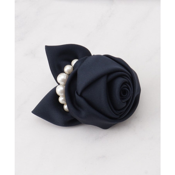 ネイビー(094) | ローズパール調コサージュ | Couture brooch