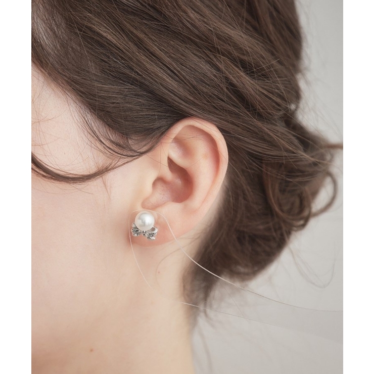 リボンパール調ピアス | Couture brooch | 詳細画像4 