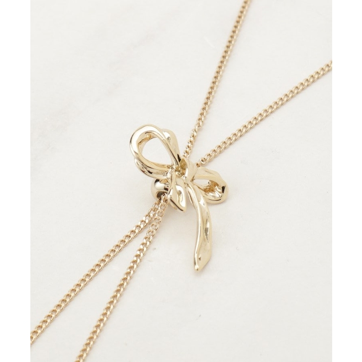 リボンパール調ロングネックレス | Couture brooch | 詳細画像3 