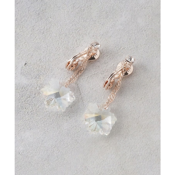 痛くなりにくいガラスフラワーイヤリング | grove | 詳細画像1 