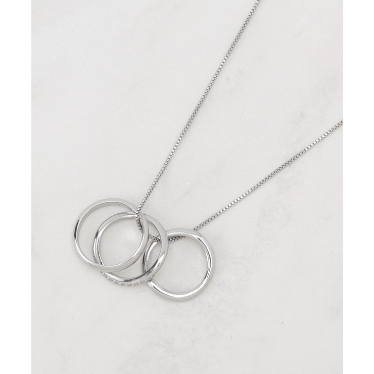 シルバー(006) | 3リングビジューネックレス | grove