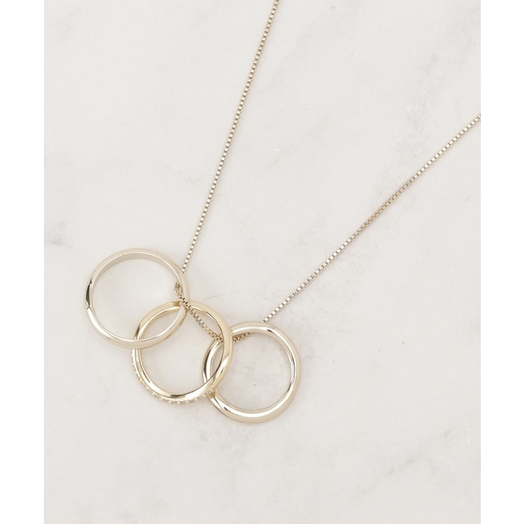ゴールド(007) | 3リングビジューネックレス | grove