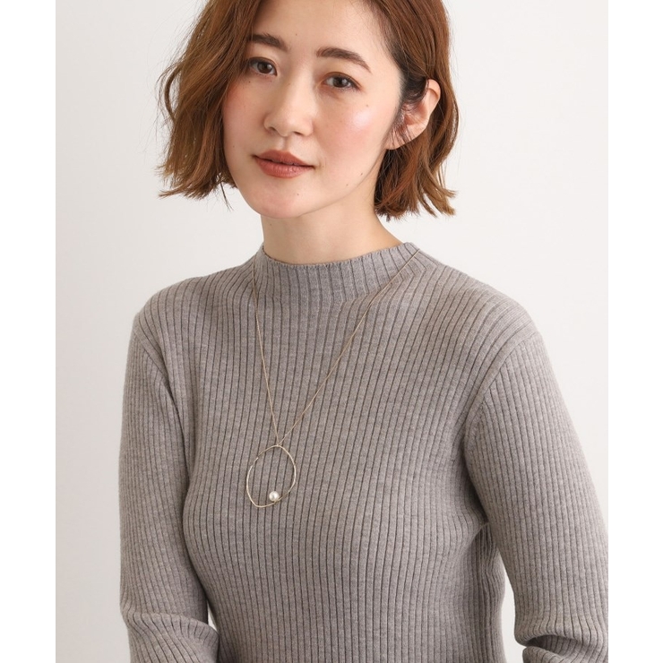 メタルビッグリングフェイクパールネックレス | grove | 詳細画像5 