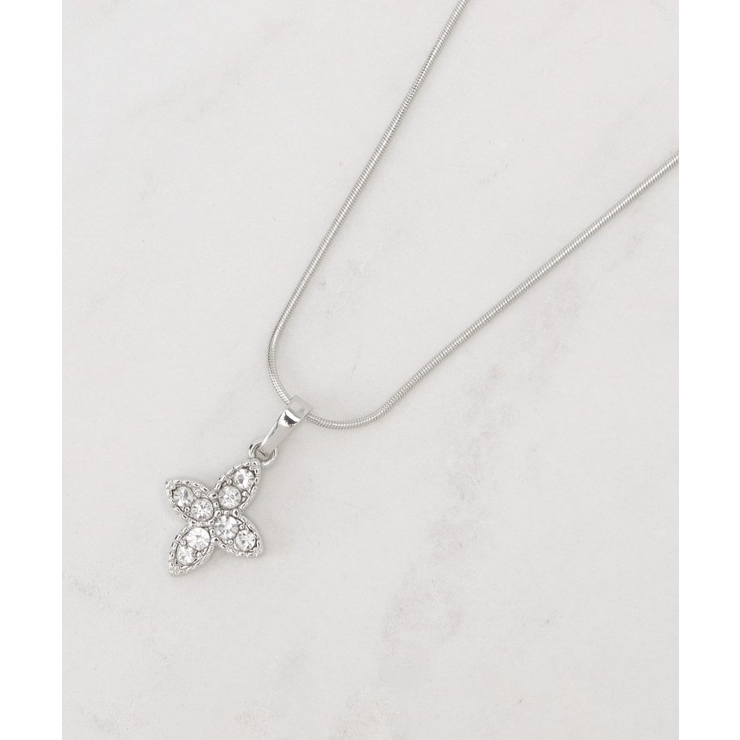 シルバー(006) | フラワーモチーフショートネックレス | grove