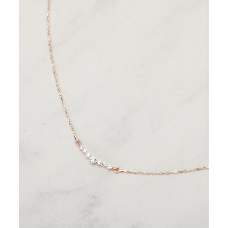 ピンクゴールド(005) | ビジューバーショートネックレス | grove