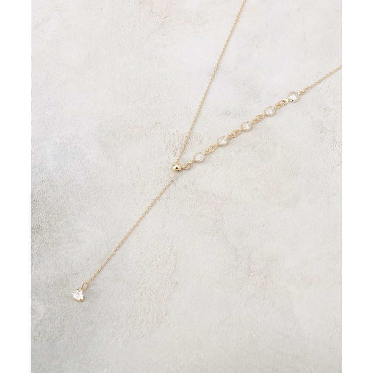 ビジューラインY字スライドネックレス | grove | 詳細画像1 