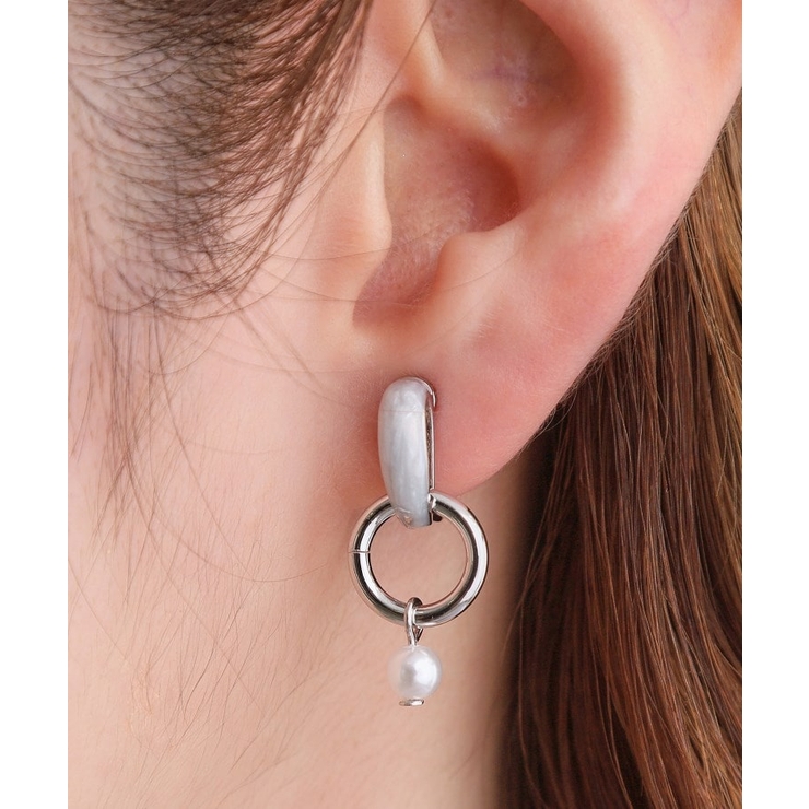 【痛くなりにくい】エポメタルリングパール調イヤリング | grove | 詳細画像4 