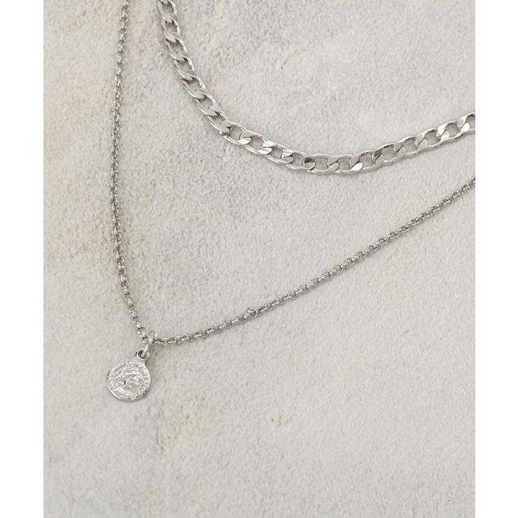 シルバー(006) | ミニコイン2連チェーンネックレス | grove