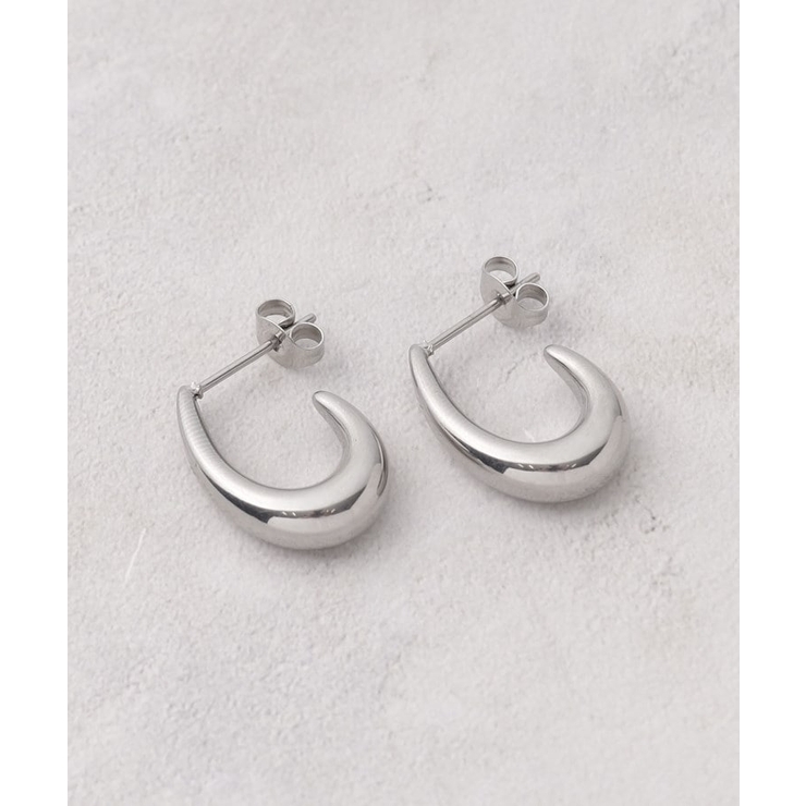 シルバー(006) | 【ステンレス】メタルオーバルピアス | grove