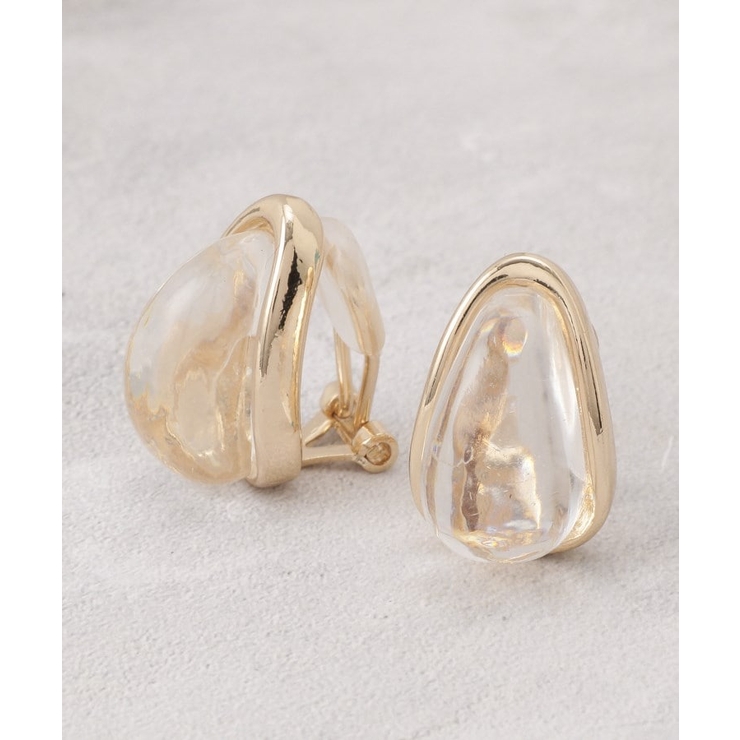 ゴールド(007) | ビッグクリアメタルイヤリング | grove