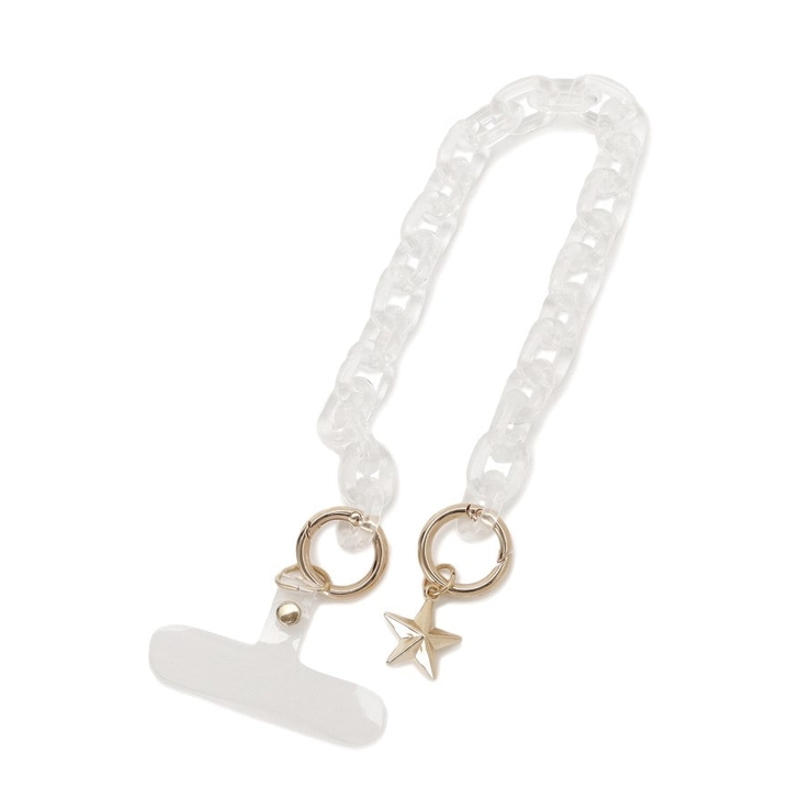 クリスタル/透明(000) | パール調アクリルチェーンストラップチャーム | grove