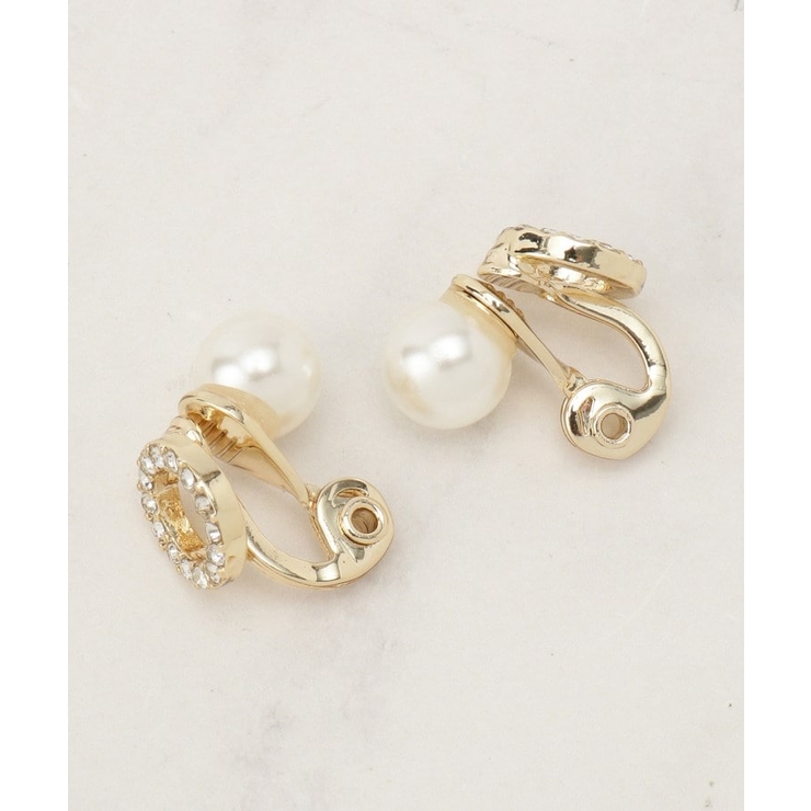 ゴールド(007) | リバーシブルパール調ビジューイヤリング | grove