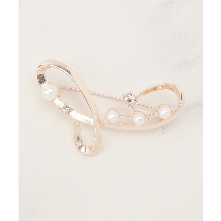ピンクゴールド(005) | パール調ビジューブローチ | grove