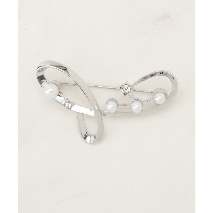 シルバー(006) | パール調ビジューブローチ | grove