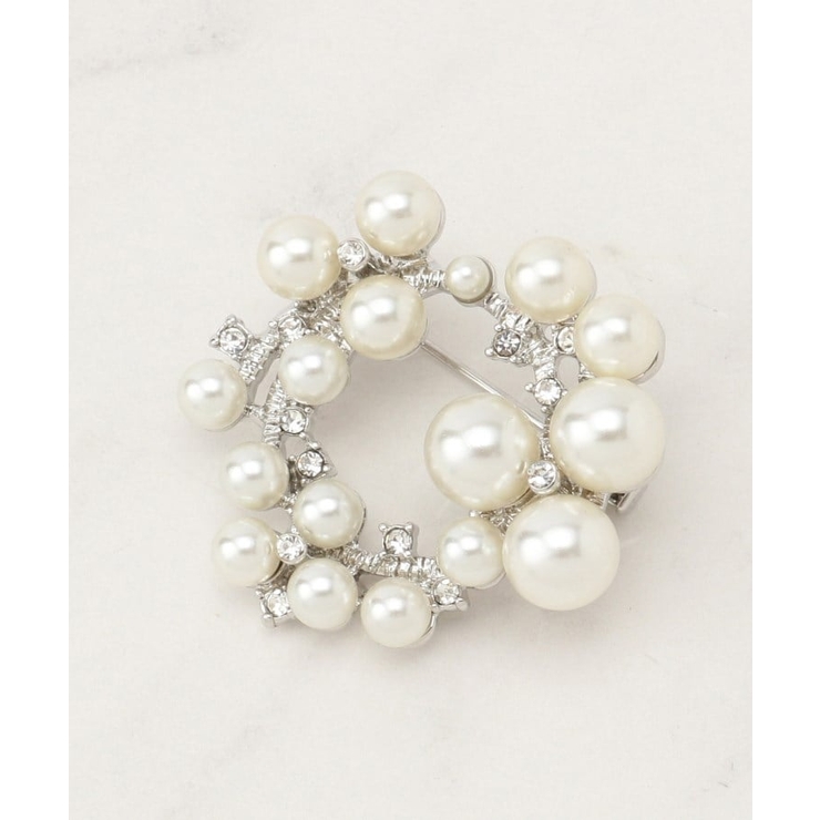 シルバー(006) | ラウンドパール調ブローチ | grove
