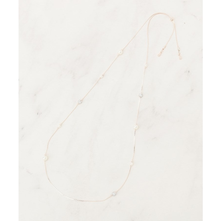 ピンクゴールド(005) | 飛ばしパール調アジャスタブルネックレス | grove